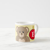 Cute teddy bek rood geel met sterren kindjes espresso kop (Voorkant rechts)