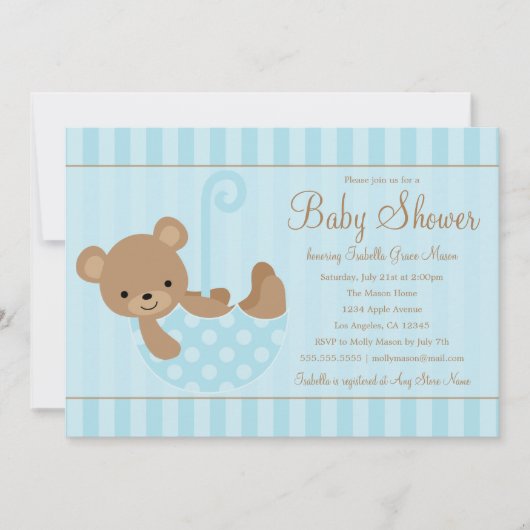 Cute Teddy | Blauw Kaart (Voorkant)