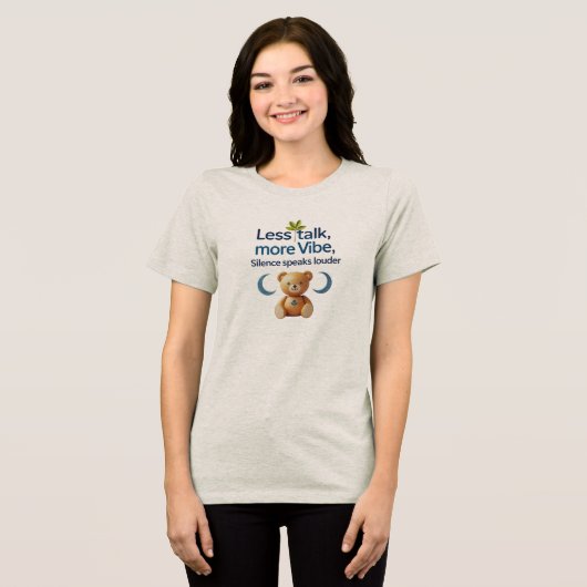 Cute Teddy & Calm Energy Tee | Bella+Canvas Women Tri-Blend Shirt (Voorkant volledig)