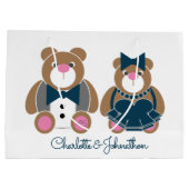 Cute teddy draagt een 45e sapphire bruiloft groot cadeauzakje (Achterkant)