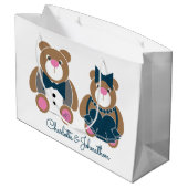 Cute teddy draagt een 45e sapphire bruiloft groot cadeauzakje (Achterkant Gekanteld)