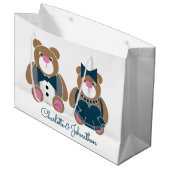 Cute teddy draagt een 45e sapphire bruiloft groot cadeauzakje (Voorkant Gekanteld)