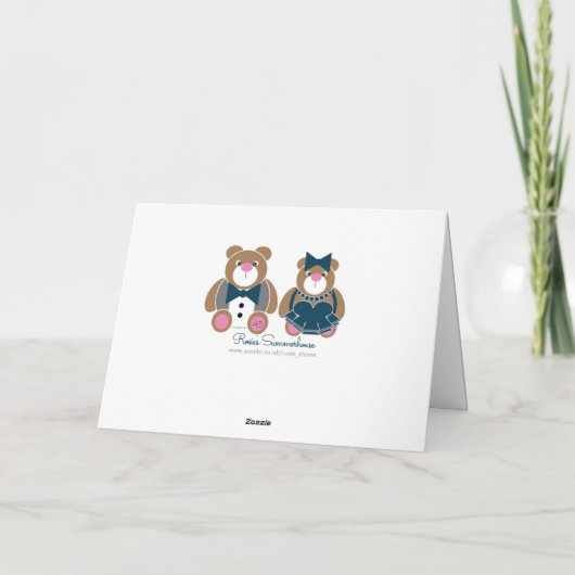 Cute teddy draagt een 45e sapphire bruiloft kaart (Achterkant)