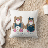 Cute teddy draagt een 45e sapphire bruiloft kussen (Deken)