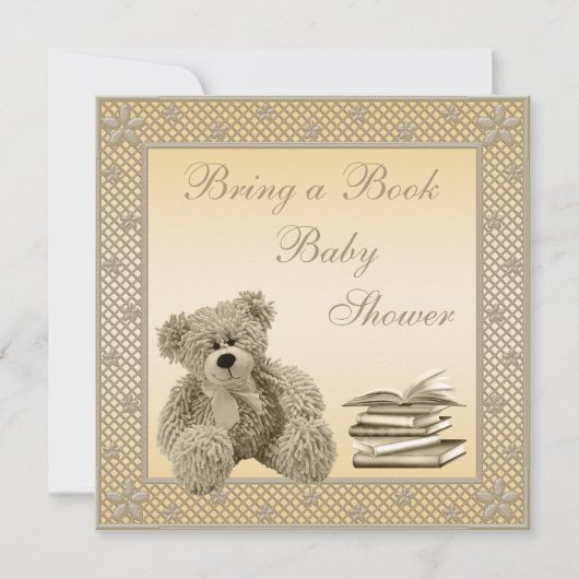 Cute Teddy Neutral breng een Baby shower van het B Kaart (Voorkant)