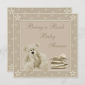 Cute Teddy Neutral breng een Baby shower van het B Kaart (Voorkant / Achterkant)