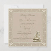 Cute Teddy Neutral breng een Baby shower van het B Kaart (Achterkant)
