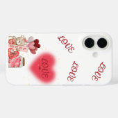 Cute Teddy & Sparkelend Hart Valentijnsphonehoes Case-Mate iPhone Case (Achterkant (horizontaal))