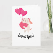 Cute Teddy Valentijnsdag Kaart (Voorkant)