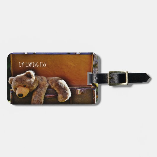 Cute TeddyBear Gepersonaliseerde Bagage TAG Bagagelabel (Voorkant horizontaal)