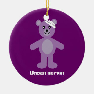 Cute TeddyBear onder Repair Recovery Jubileum Keramisch Ornament