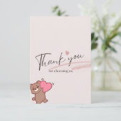 Cute teddybear thank you card bedankkaart (Staand voorkant)