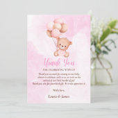 Cute Teddybeer Baby Shower Bedankkaart Kaart (Staand voorkant)
