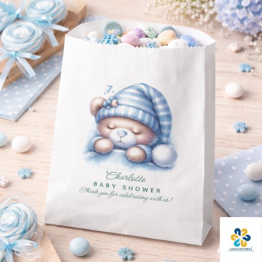 Cute Teddybeer Baby Shower Bedankzakje