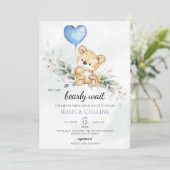 Cute Teddybeer Baby Shower Kaart (Staand voorkant)