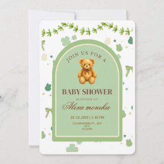 Cute Teddybeer Baby Shower Kaart