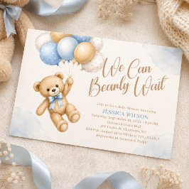 Cute Teddybeer Baby Shower met Ballonnen Kaart