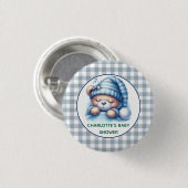 Cute Teddybeer Baby Shower Ronde Button 3,2 Cm (Voorkant /achterkant)