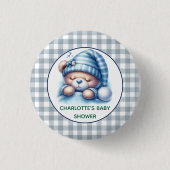 Cute Teddybeer Baby Shower Ronde Button 3,2 Cm (Voorkant)