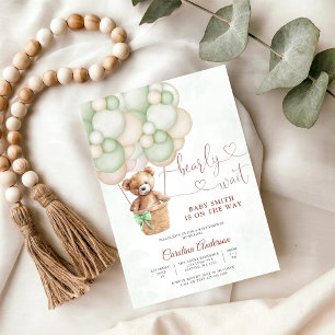Cute Teddybeer Babyshower Uitnodiging