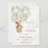 Cute Teddybeer Babyshower Uitnodiging (Voorkant)