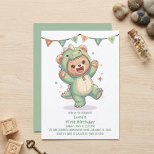 Cute Teddybeer Dinosaur | Dino Beer 1e Verjaardag