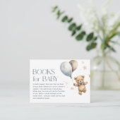 Cute teddybeer en ballonnen jongensboeken voor bab informatiekaartje (Staand voorkant)