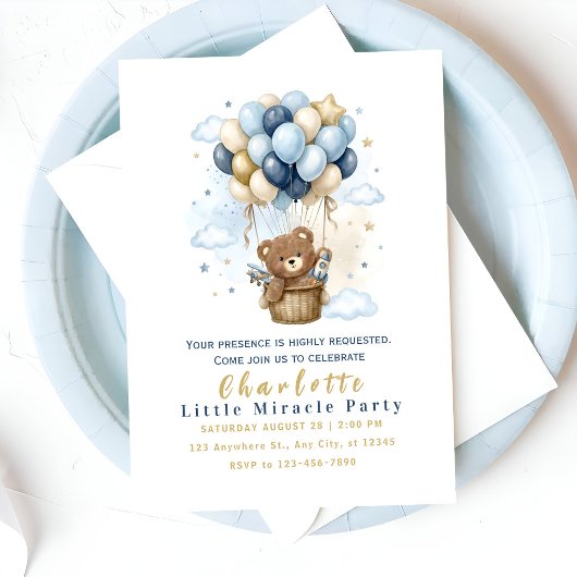 Cute Teddybeer Feestje Kaart
