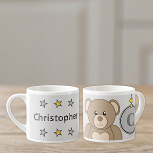 Cute teddybeer grijze kinder maat espresso kop