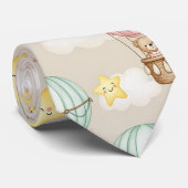Cute Teddybeer Heet Luchtballon Neutraal Patroon 2 Stropdas (Opgerold)