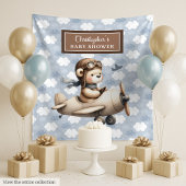 Cute teddybeer piloot jongen shower viering bord wandkleed