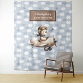Cute teddybeer piloot jongen shower viering bord wandkleed (In situ)
