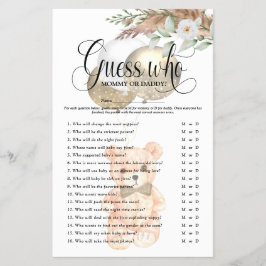 Cute Teddybeer 'Raad eens wie' Baby Shower Spel Fl Flyer