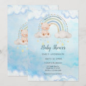 Cute Teddybeer Regenboog Wolken Kaart (Voorkant / Achterkant)