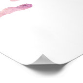 Cute Teddybeer Roze Ballonnen Naam Kind Poster (Hoek)