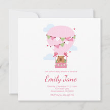 Cute teddybeer roze capybara meisjes baby shower