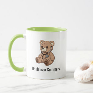 Cute teddybeer stethoscoop dokter kinderarts mok