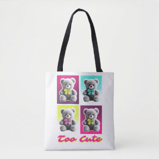 Cute Teddybeer Stijl Kleurrijke Beer Patroon Ontwe Tote Bag