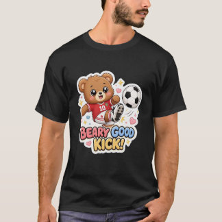 Cute Teddybeer Voetbalspeler T-Shirt Ontwerp