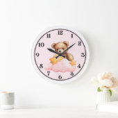 Cute Teddybeer Wandklok voor Kinderkamer (Huis)