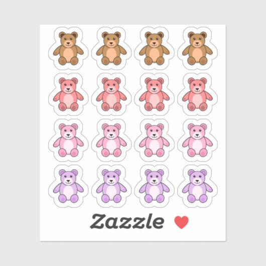 Cute Teddyberen Kleurrijke Decoratie Mini Planner Sticker (Vel)