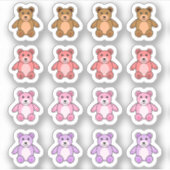 Cute teddyberen kleurrijke decoratieve mini planne sticker (Voorkant)