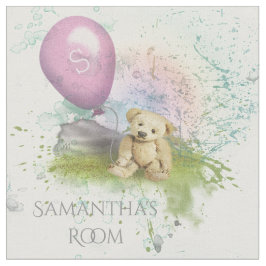 Cute Teddy's roze ballon Baby Girl Nursery Stof