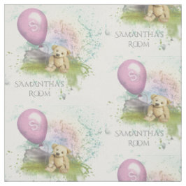 Cute Teddy's roze ballon Baby Girl Nursery Stof