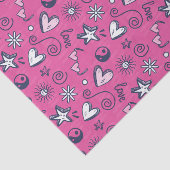 Cute Teen Love Doodle Pattern Valentijnsdag Tissuepapier (Detail)