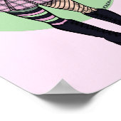 Cute Teen Punk Girl Pink Green Manga Illustratie Poster (Hoek)