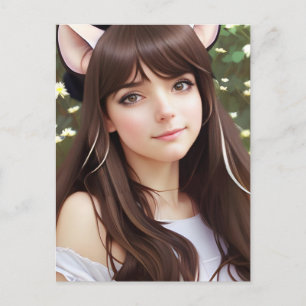 Cute Teenager die kattenoorten draagt Briefkaart