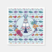 Cute Teepee Boho Tribal Servet (Voorkant)