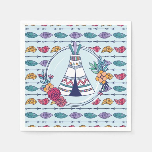 Cute Teepee Boho Tribal Servet (Voorkant)