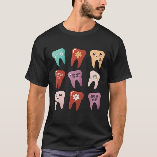 Cute Teeth Dental Life Happy Valentineu2019s Day D T-shirt (Voorkant)
